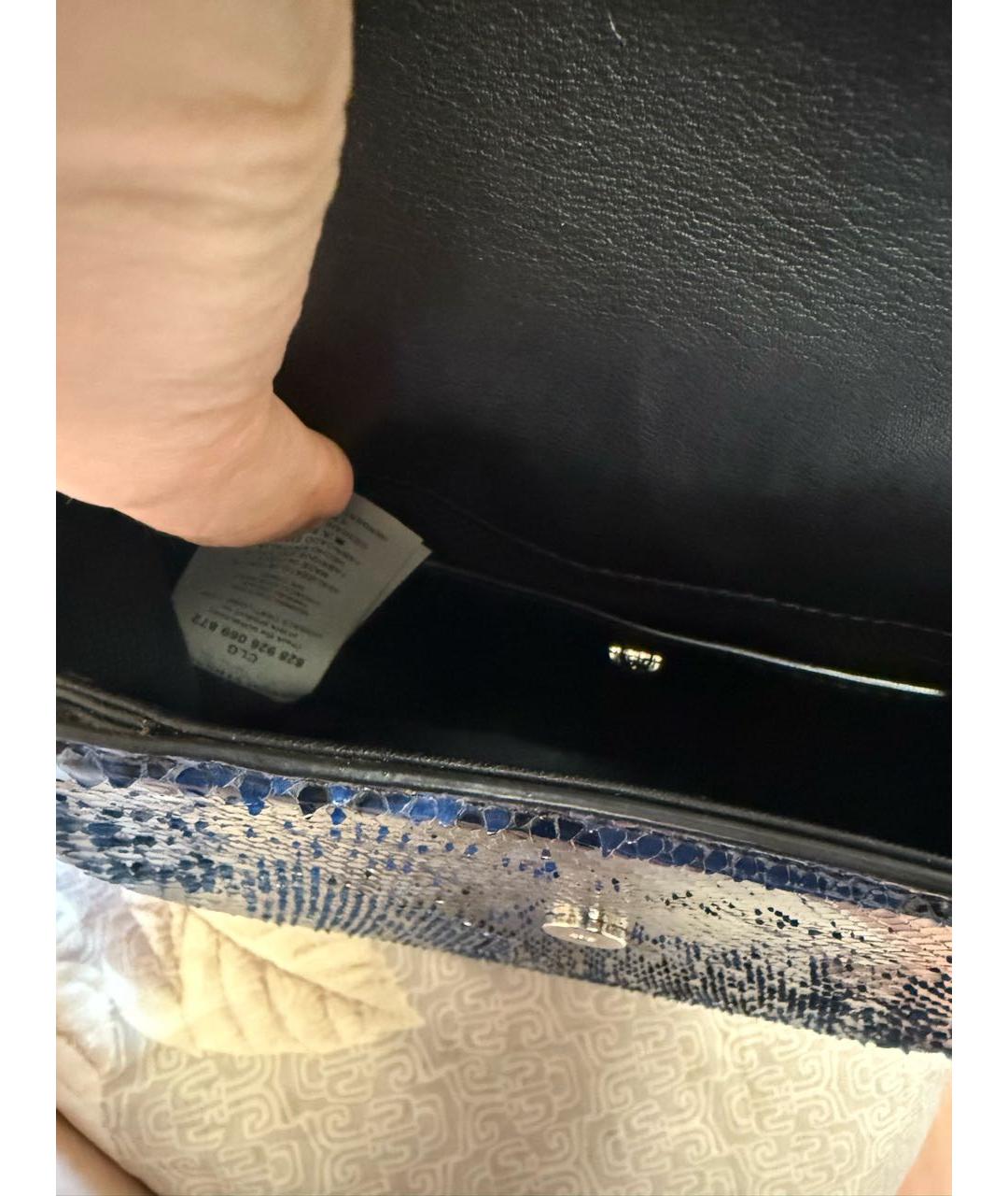 VERSACE Синяя кожаная сумка через плечо, фото 4