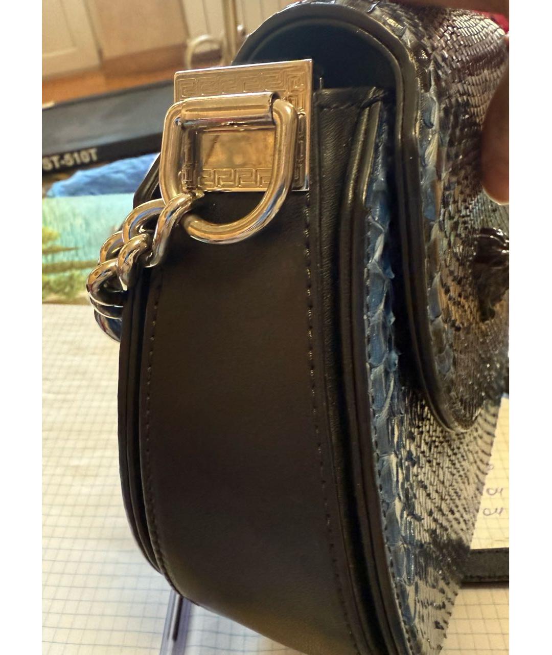 VERSACE Синяя кожаная сумка через плечо, фото 2