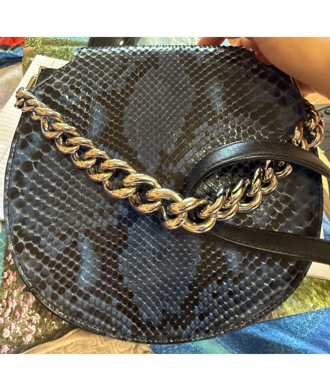 VERSACE Синяя кожаная сумка через плечо, фото 3