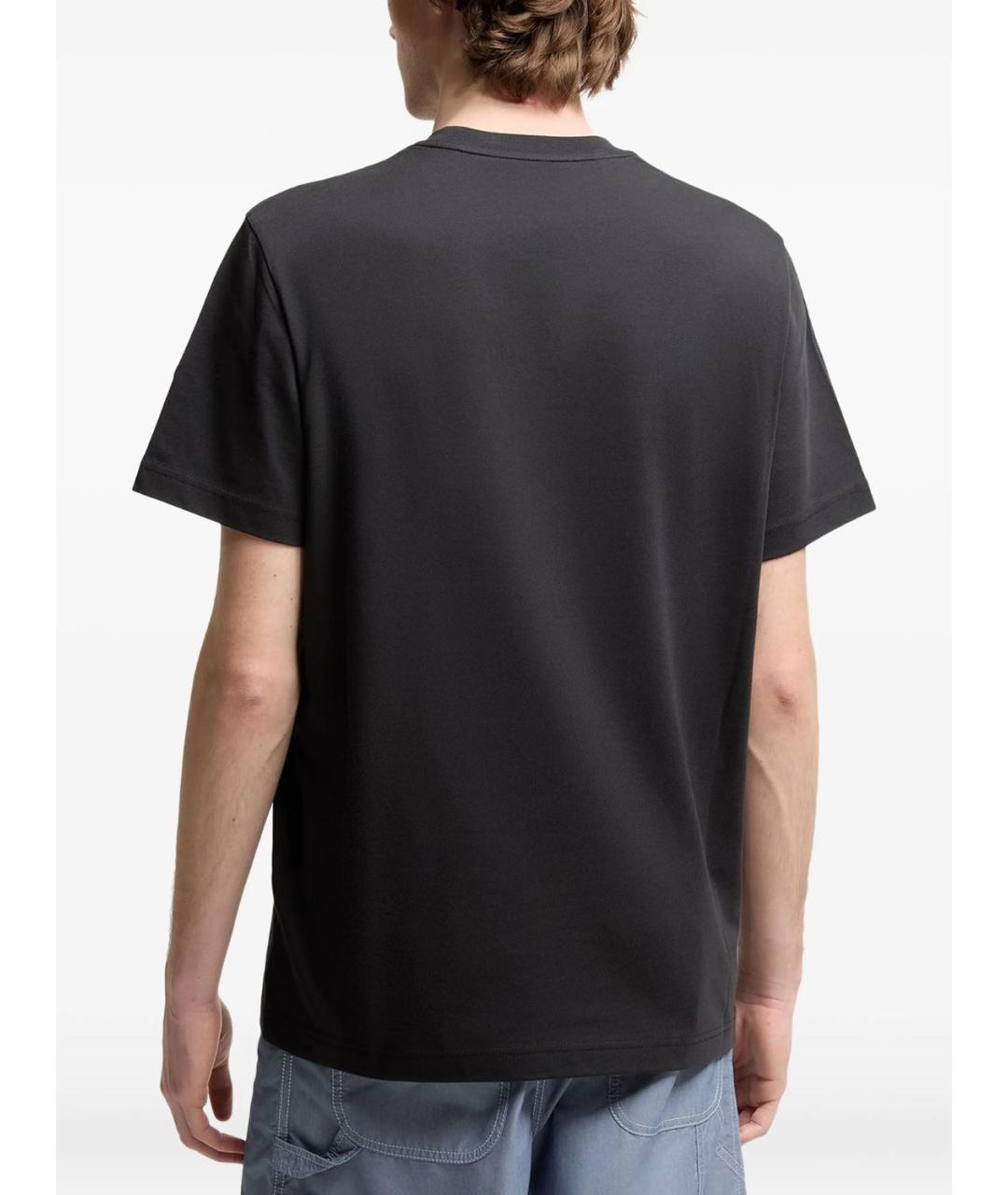 MONCLER Темно-синяя хлопковая футболка, фото 3