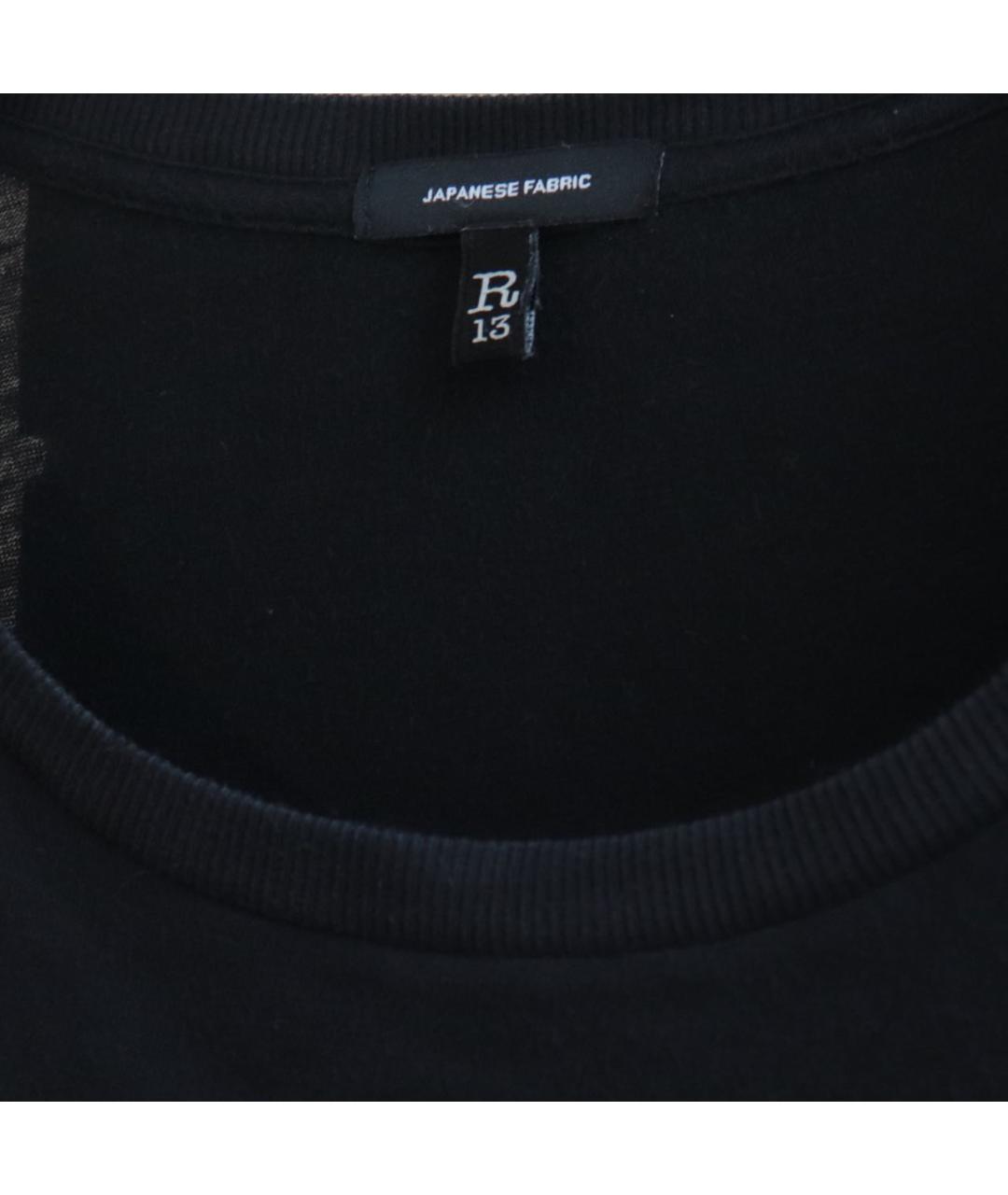 R13 Черная хлопковая футболка, фото 4