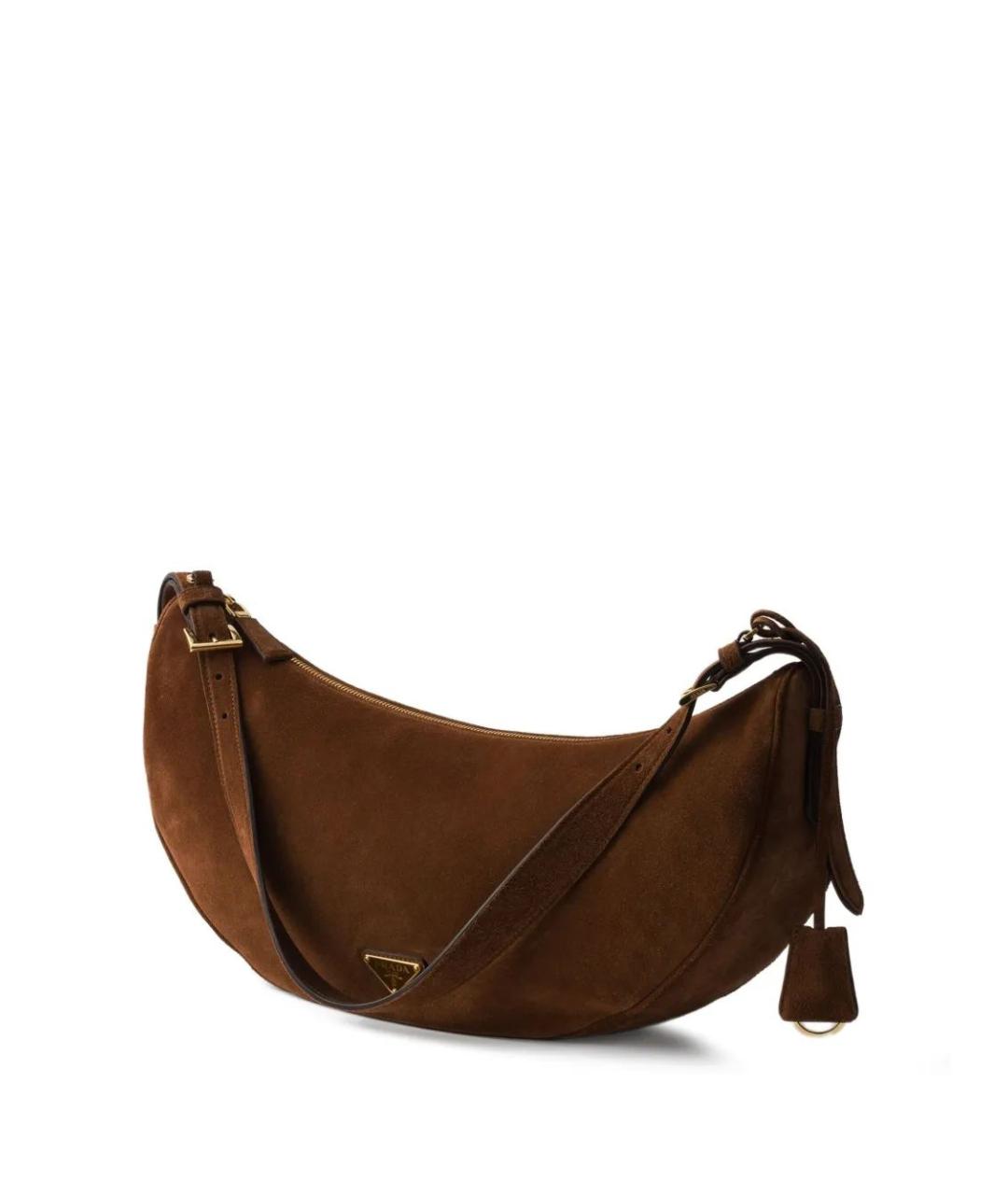 PRADA Коричневая замшевая сумка через плечо, фото 3