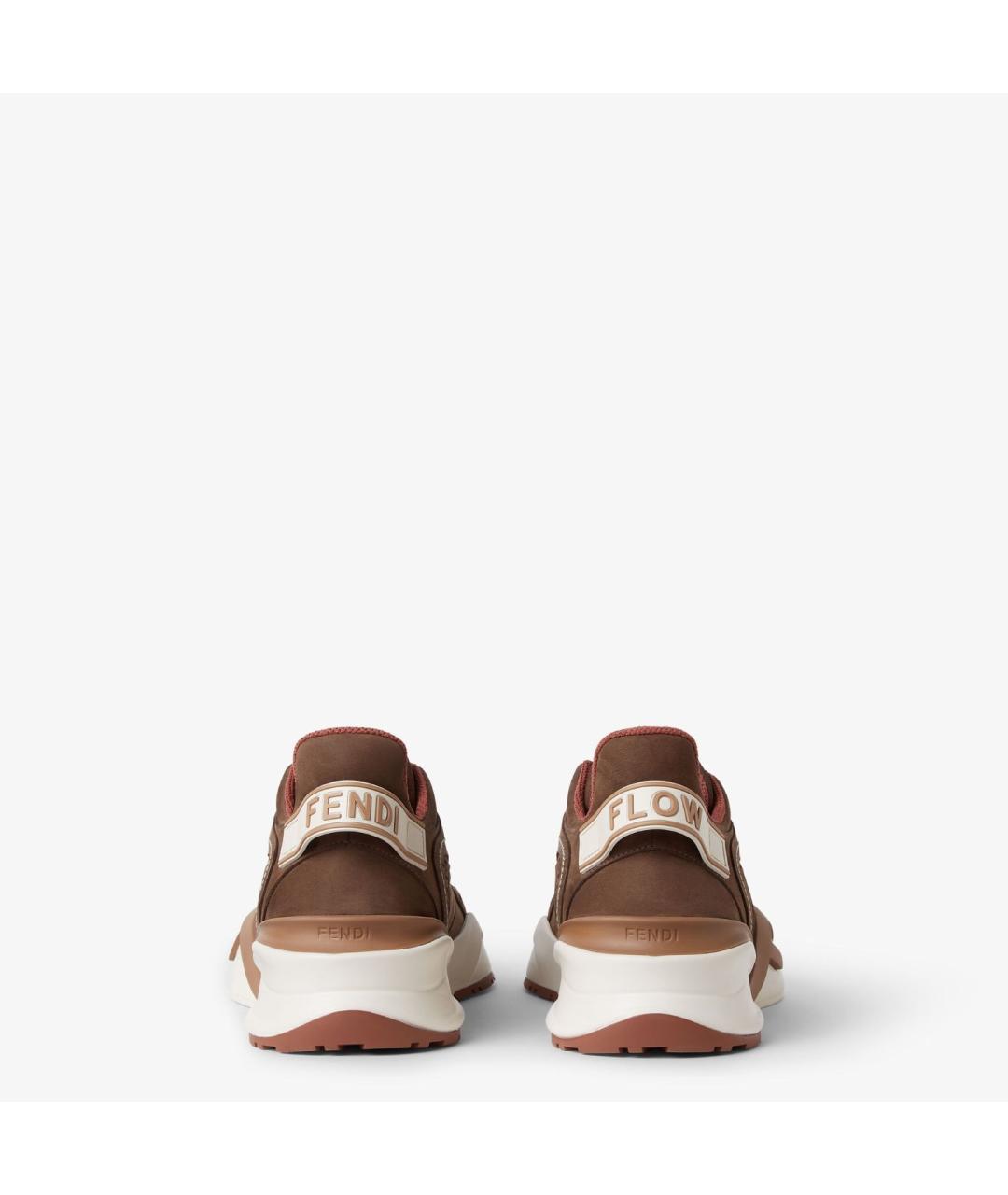 FENDI Коричневые замшевые кроссовки, фото 3