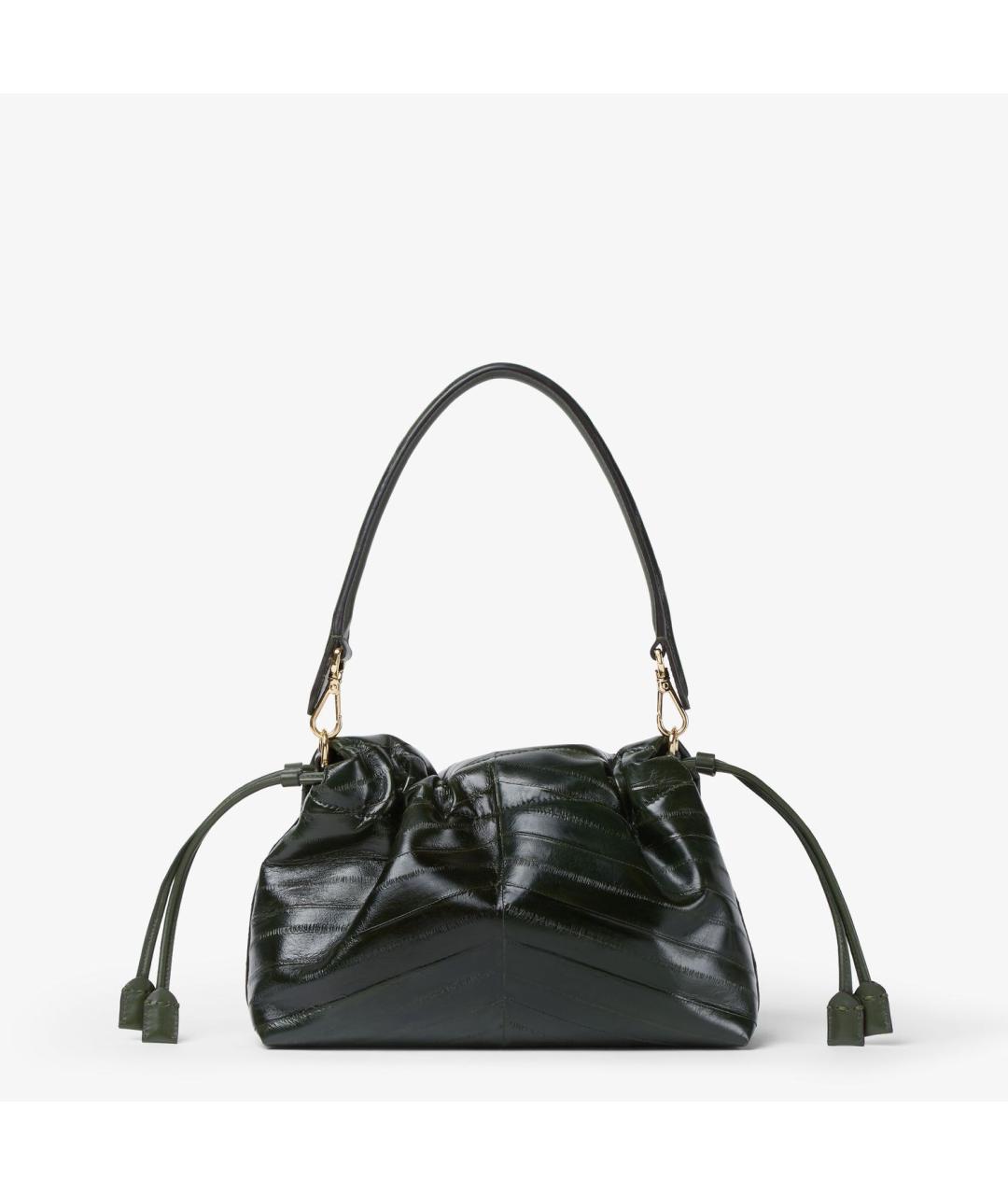 FENDI Зеленая кожаная сумка с короткими ручками, фото 3