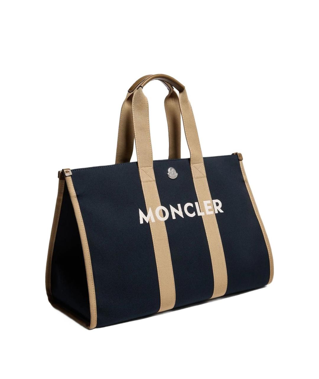MONCLER Темно-синяя хлопковая сумка тоут, фото 1