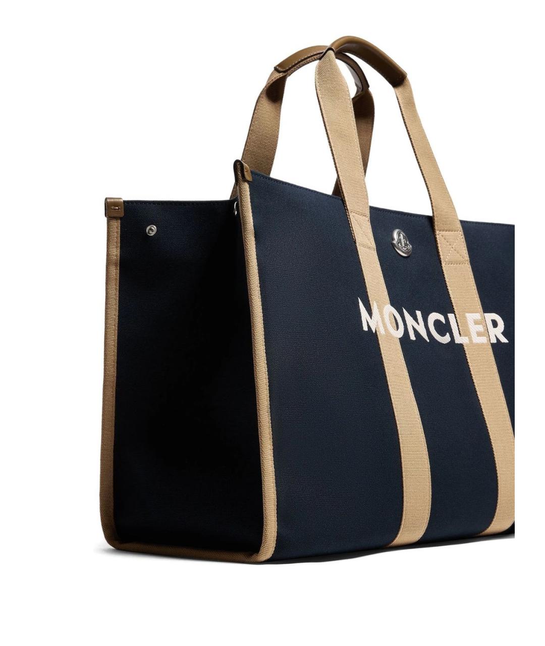 MONCLER Темно-синяя хлопковая сумка тоут, фото 2