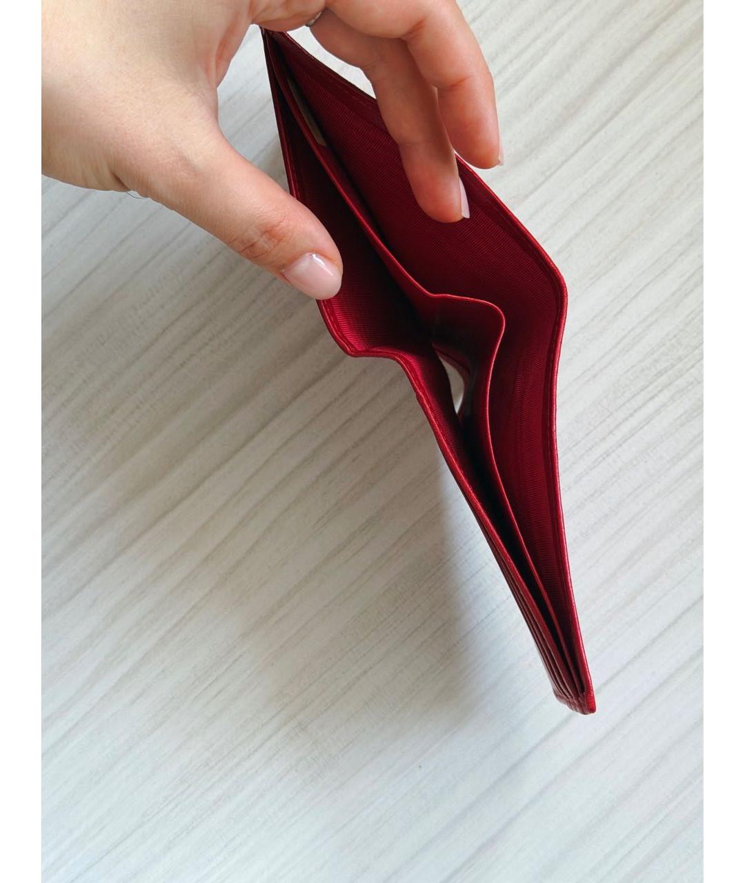 CHANEL Красный кожаный кошелек, фото 4