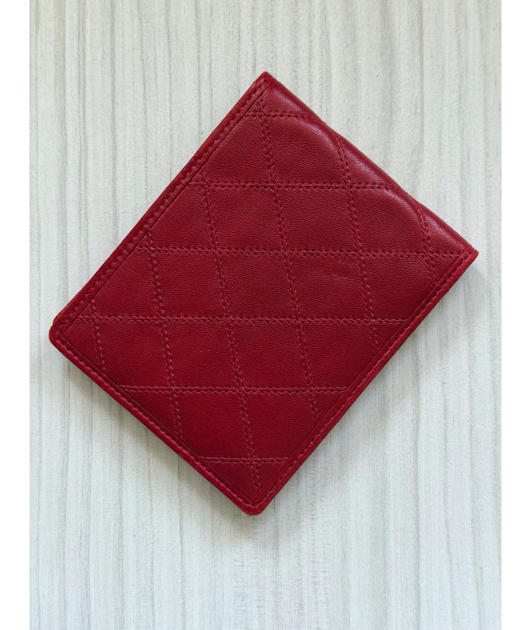 CHANEL Красный кожаный кошелек, фото 2