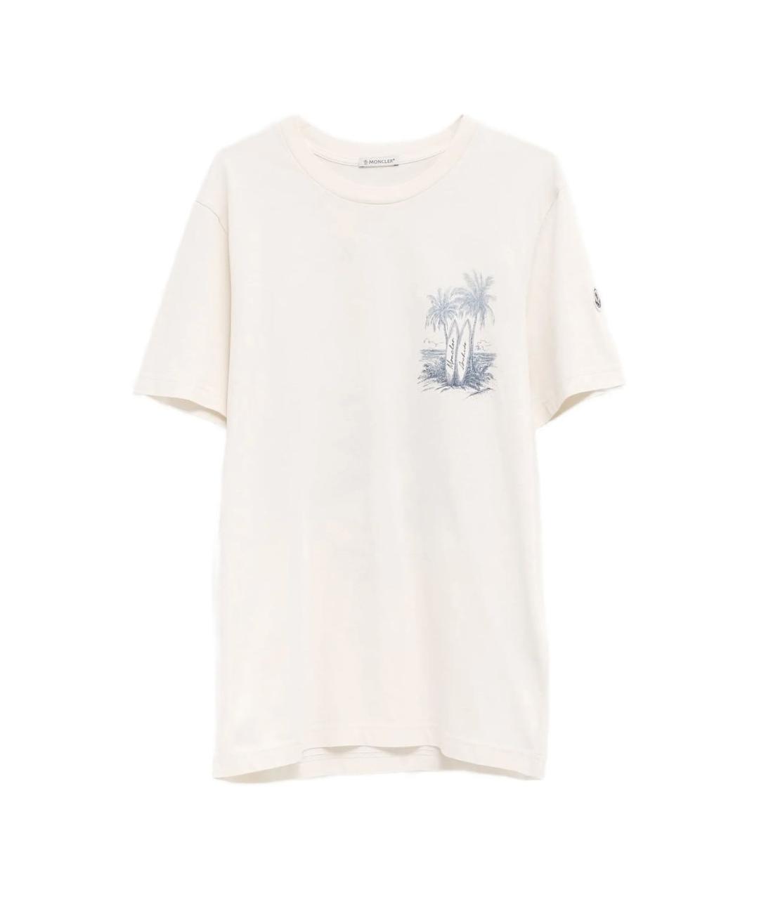 MONCLER Бежевая хлопковая футболка, фото 1