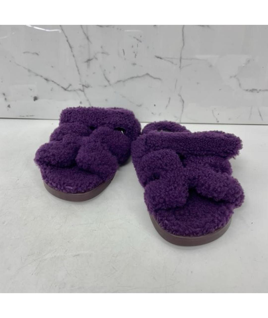 HERMES Фиолетовые сандалии, фото 2