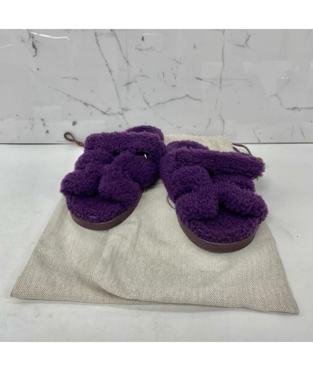 HERMES Фиолетовые сандалии, фото 4