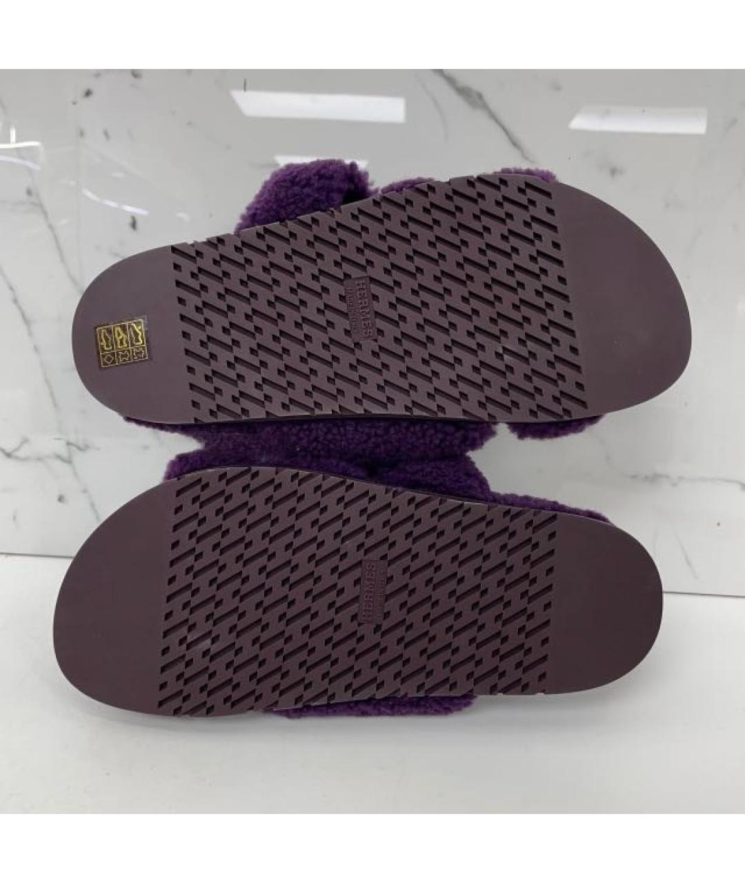 HERMES Фиолетовые сандалии, фото 5