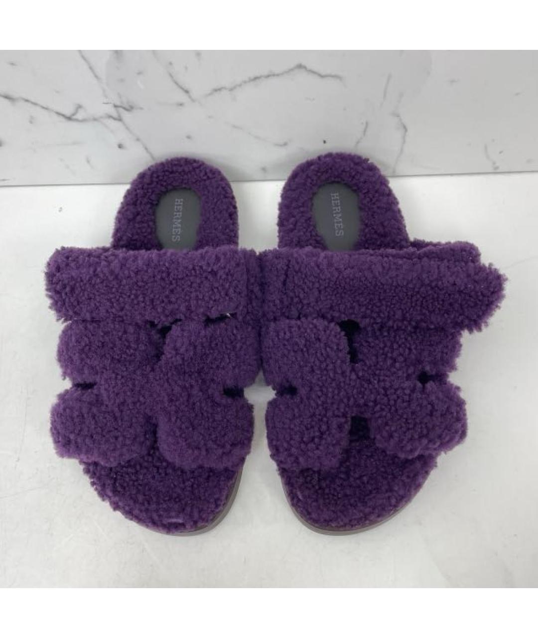 HERMES Фиолетовые сандалии, фото 3