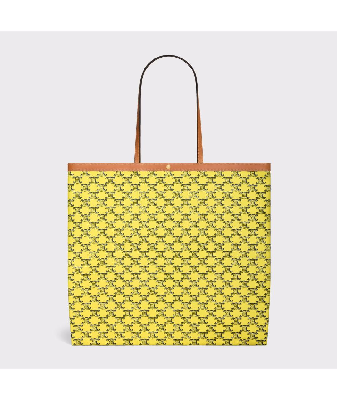 CELINE Желтая тканевая сумка тоут, фото 5