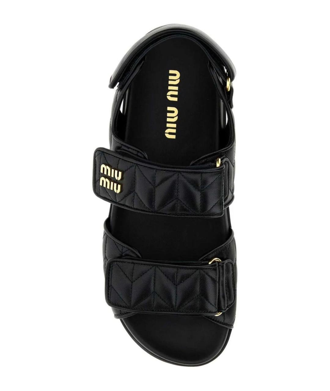 MIU MIU Черные кожаные сандалии, фото 3