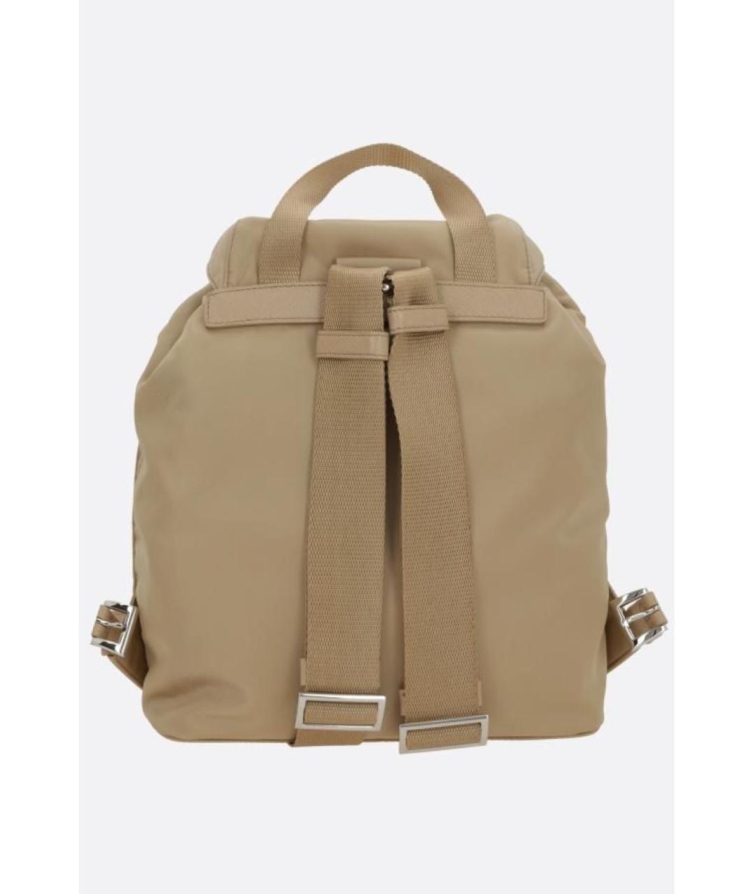 PRADA Бежевый тканевый рюкзак, фото 5