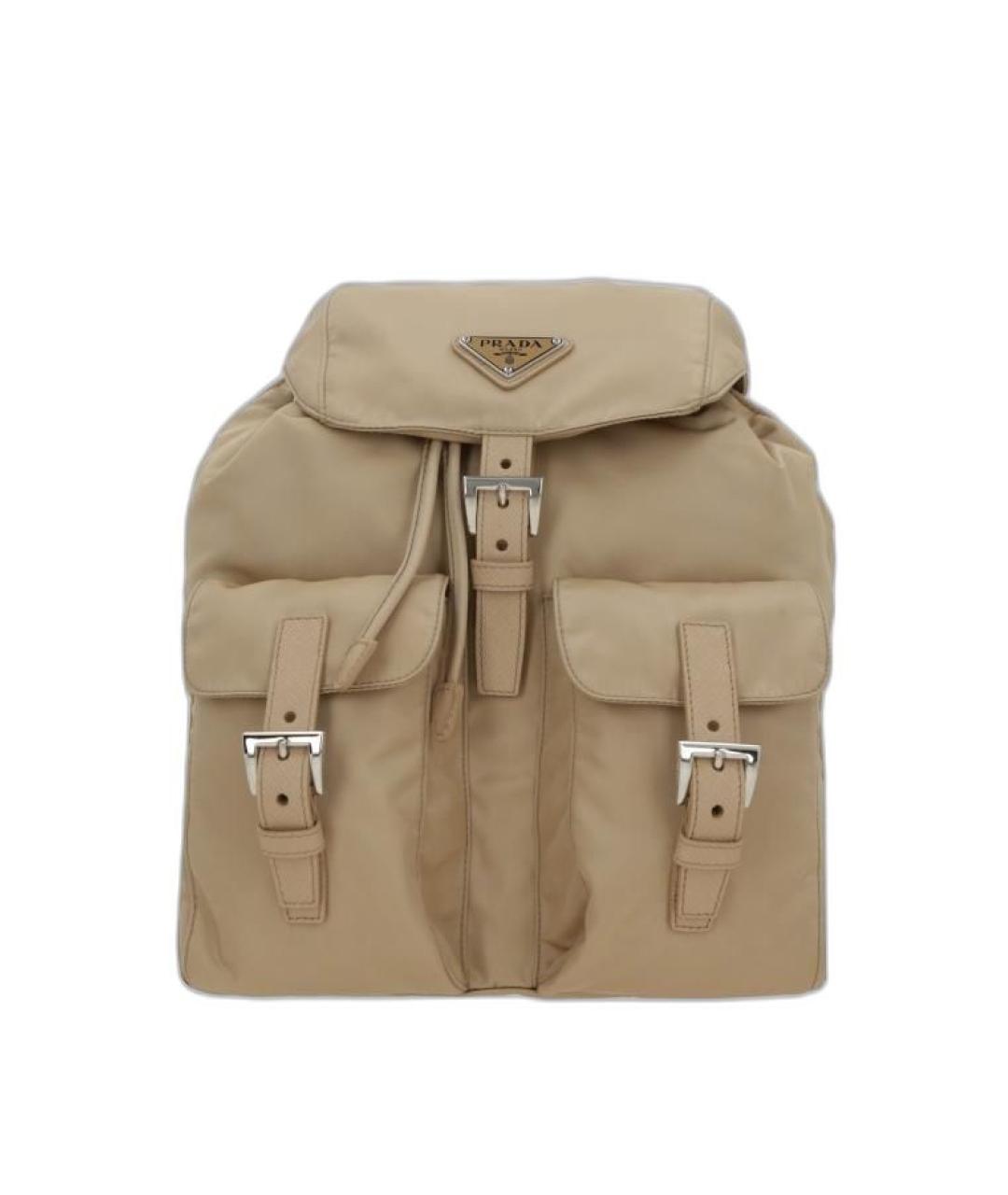 PRADA Бежевый тканевый рюкзак, фото 1