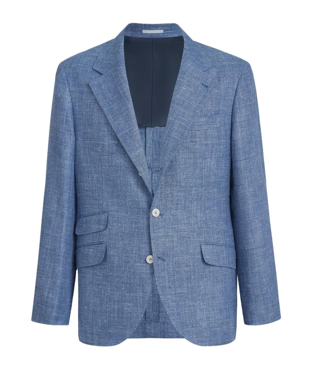 BRUNELLO CUCINELLI Синий шерстяной пиджак, фото 1