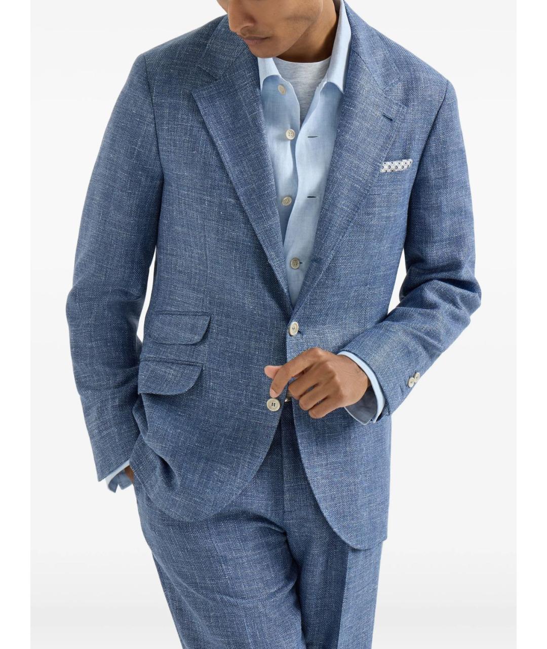 BRUNELLO CUCINELLI Синий шерстяной пиджак, фото 3