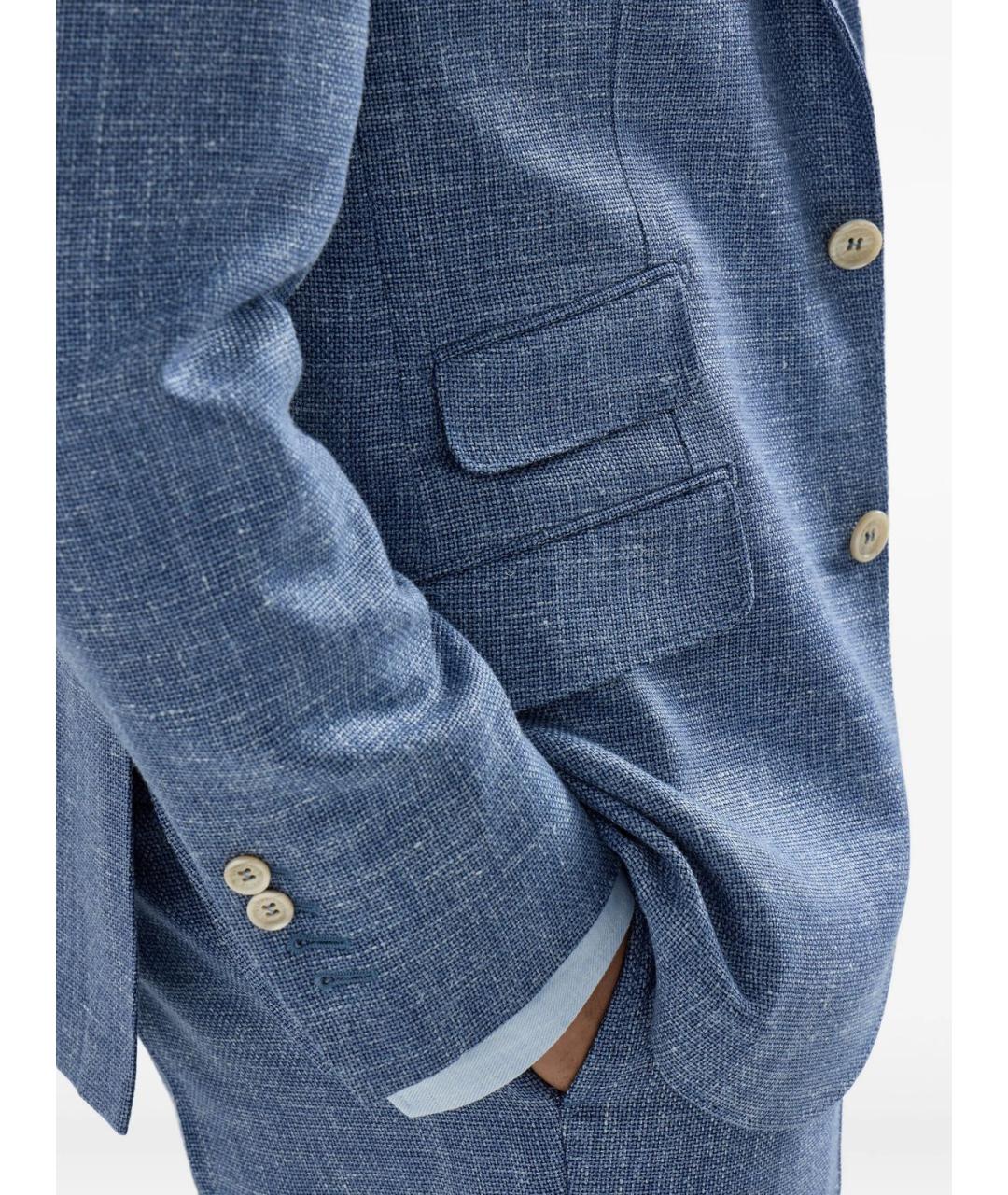 BRUNELLO CUCINELLI Синий шерстяной пиджак, фото 5