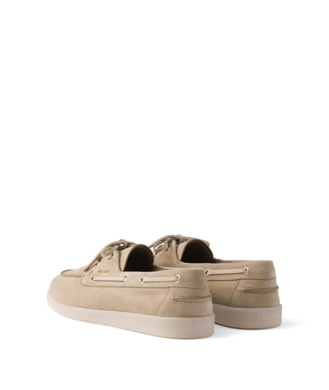 PRADA Бежевые замшевые лоферы, фото 3