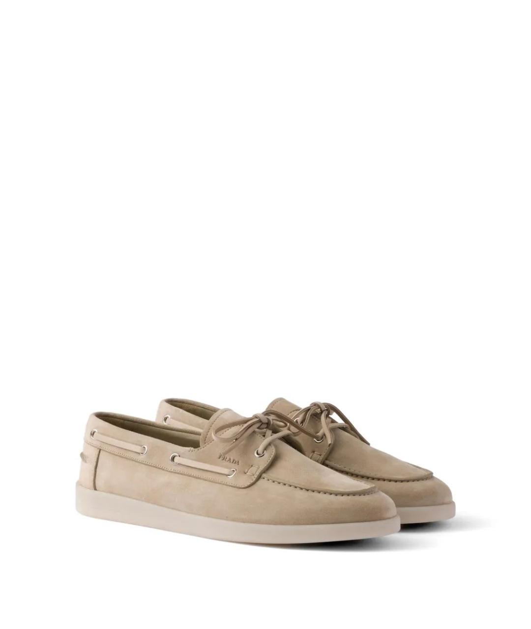 PRADA Бежевые замшевые лоферы, фото 2