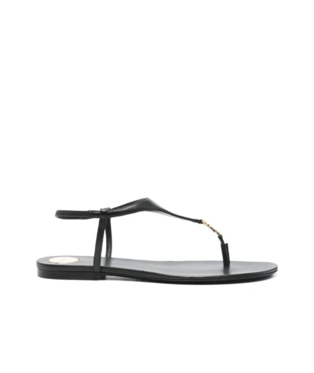 SAINT LAURENT Черные кожаные сандалии, фото 1