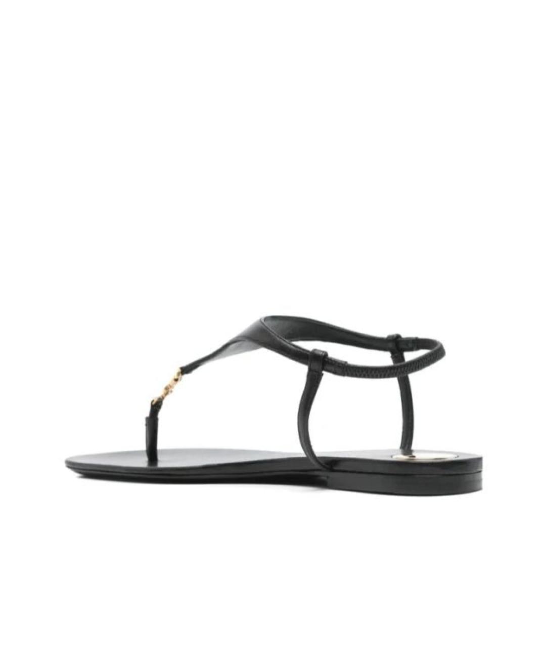 SAINT LAURENT Черные кожаные сандалии, фото 5