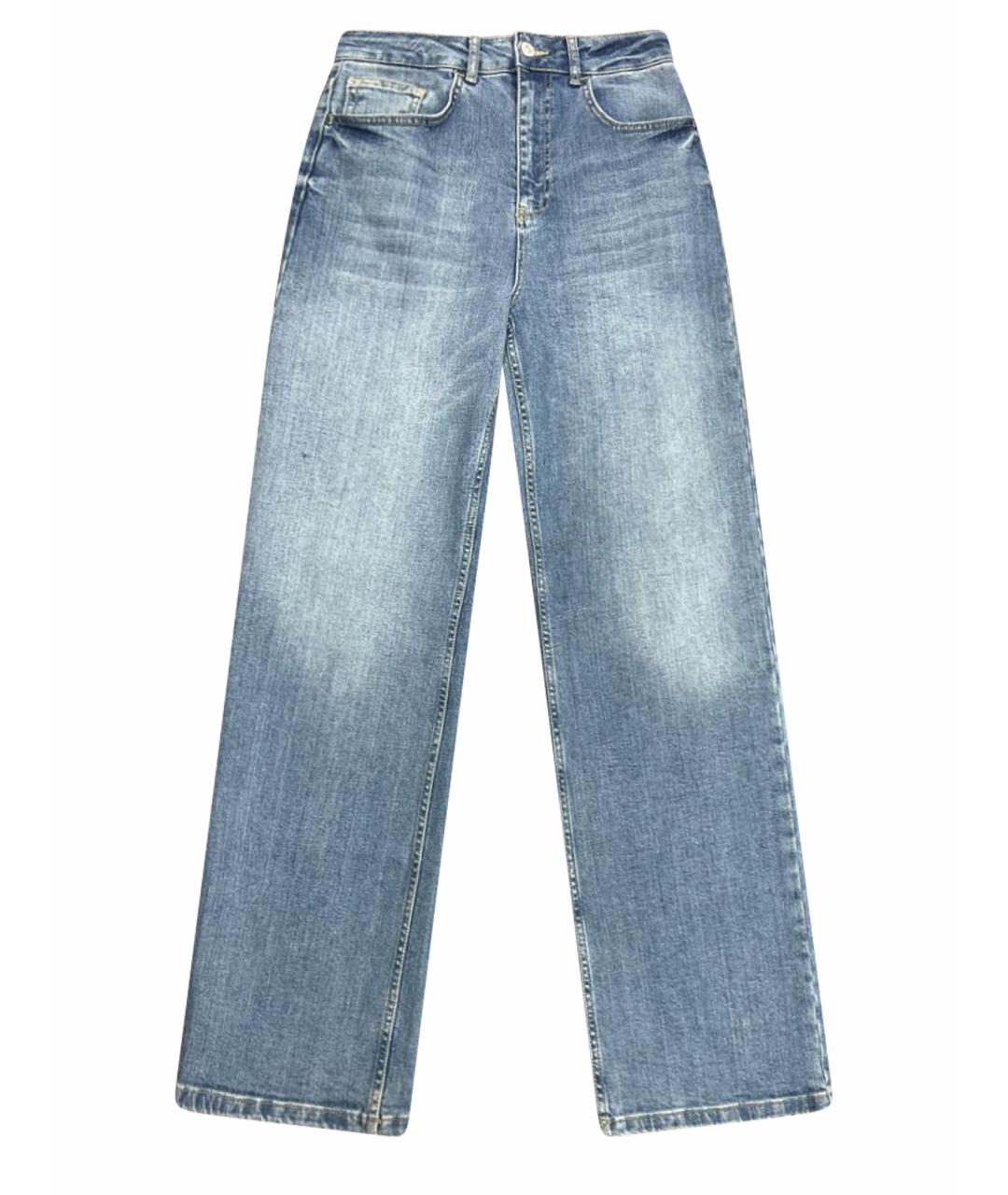 ICEBERG Синие хлопко-эластановые прямые джинсы, фото 1