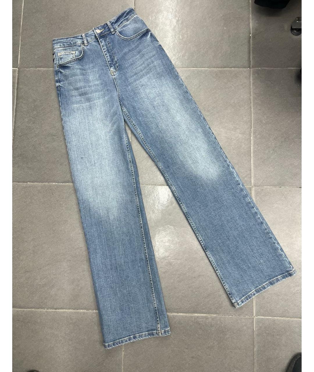 ICEBERG Синие хлопко-эластановые прямые джинсы, фото 6