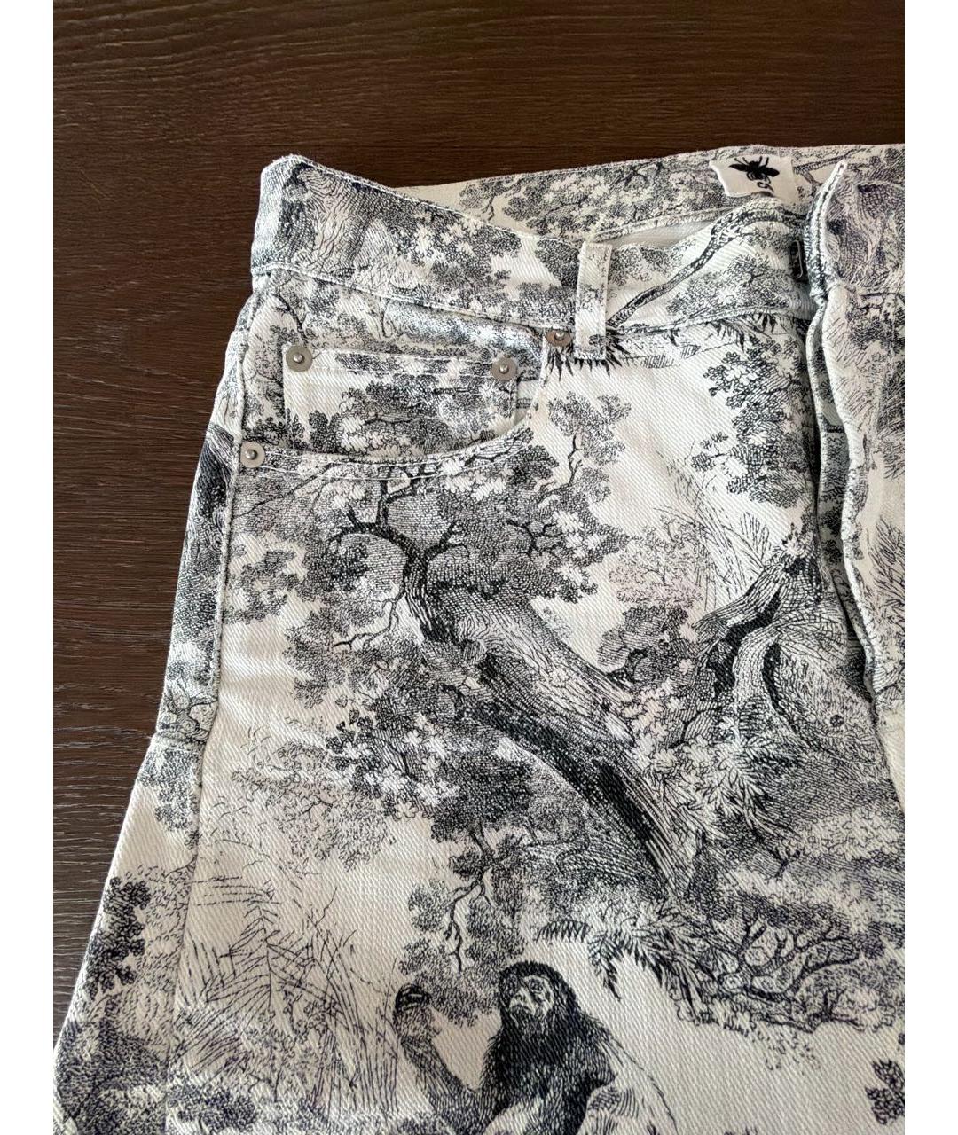 CHRISTIAN DIOR Белые хлопковые прямые джинсы, фото 4