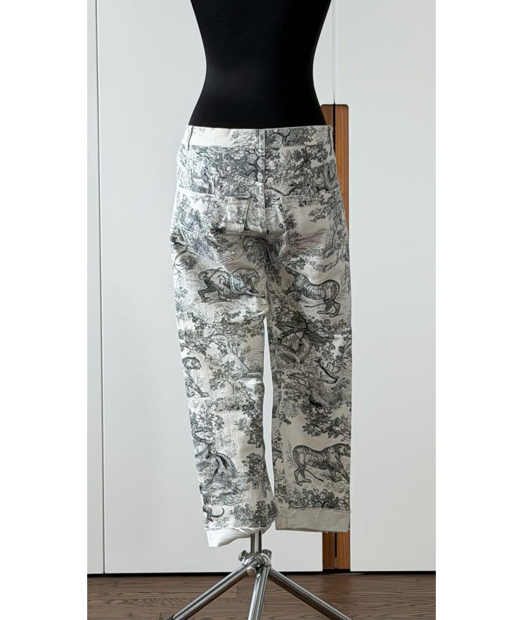 CHRISTIAN DIOR Белые хлопковые прямые джинсы, фото 2