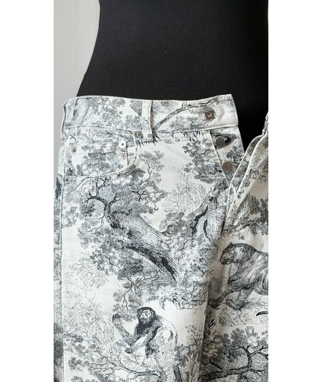 CHRISTIAN DIOR Белые хлопковые прямые джинсы, фото 5