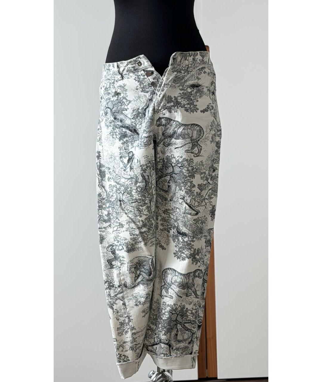 CHRISTIAN DIOR Белые хлопковые прямые джинсы, фото 7