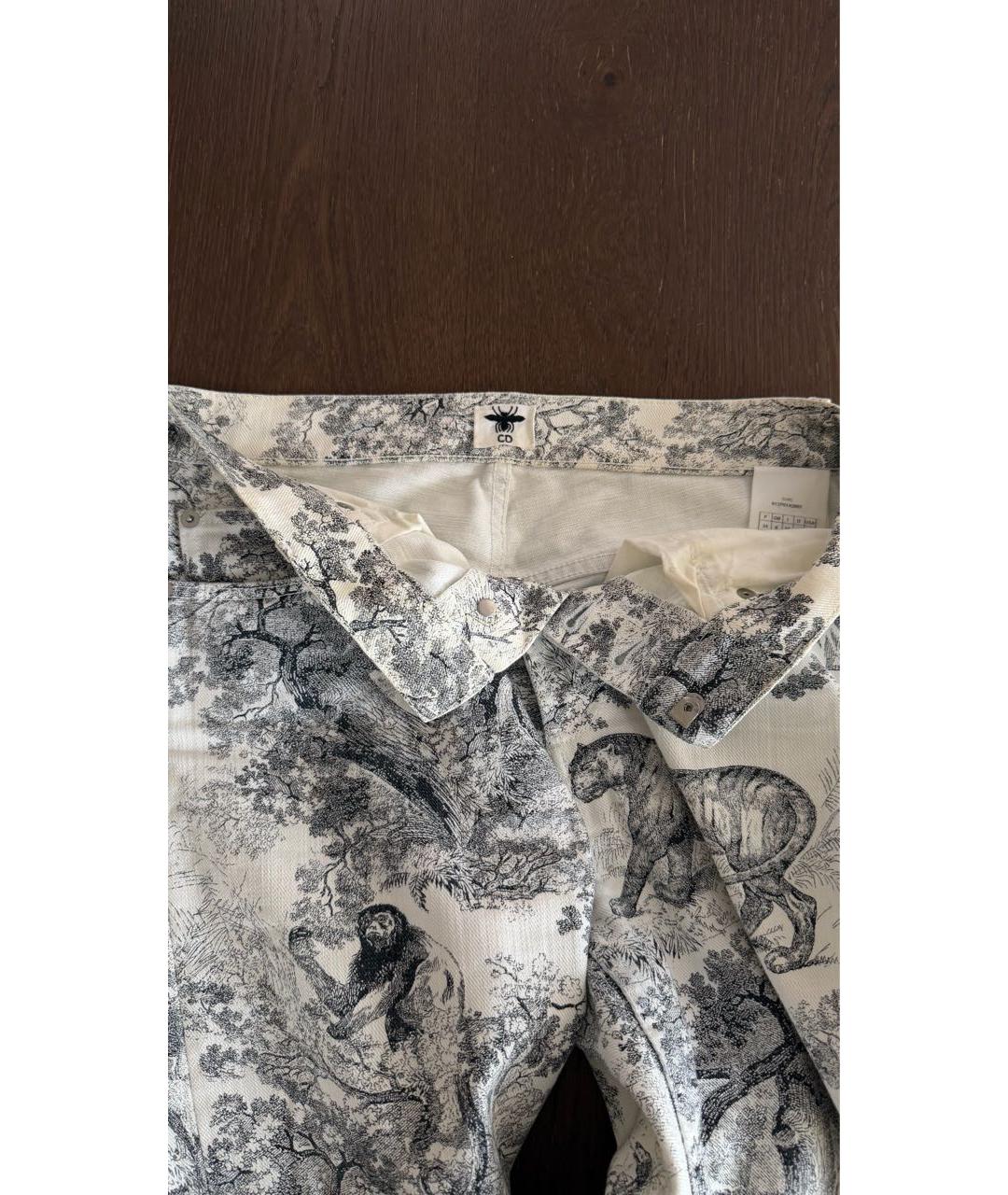 CHRISTIAN DIOR Белые хлопковые прямые джинсы, фото 3