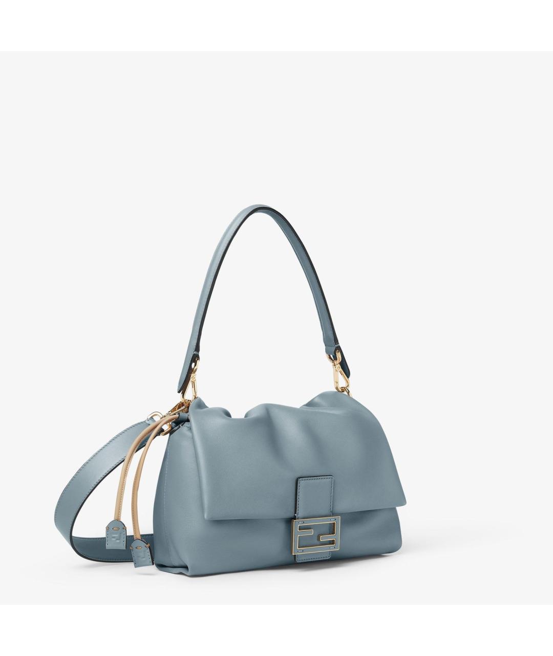 FENDI Голубая кожаная сумка через плечо, фото 2