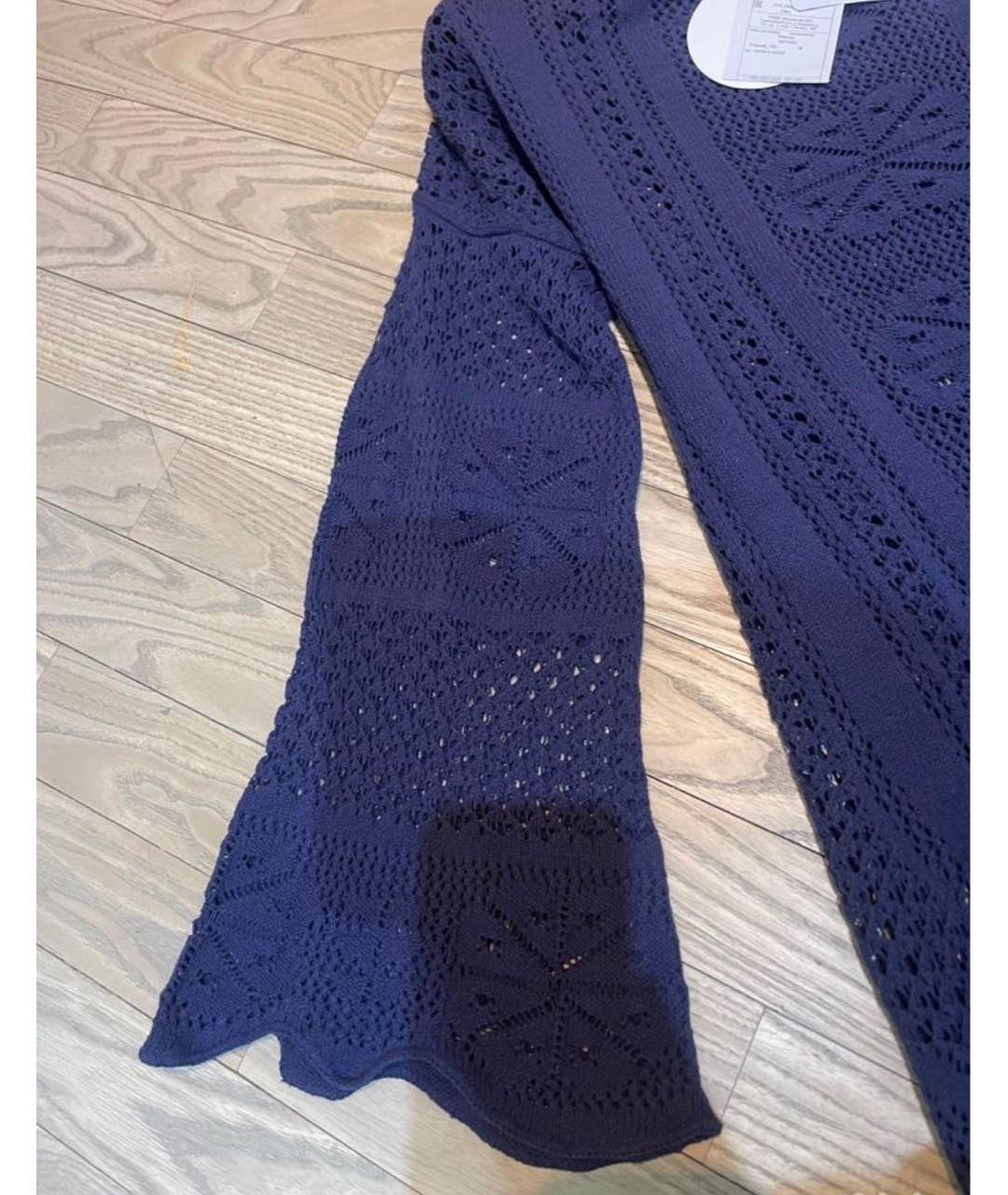 CHLOE Темно-синее хлопковое вечернее платье, фото 5