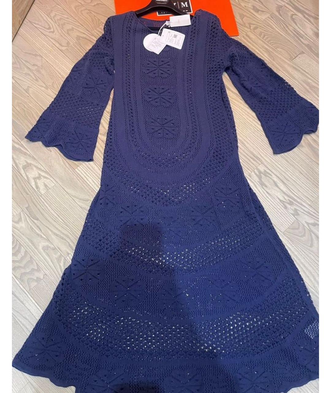CHLOE Темно-синее хлопковое вечернее платье, фото 2