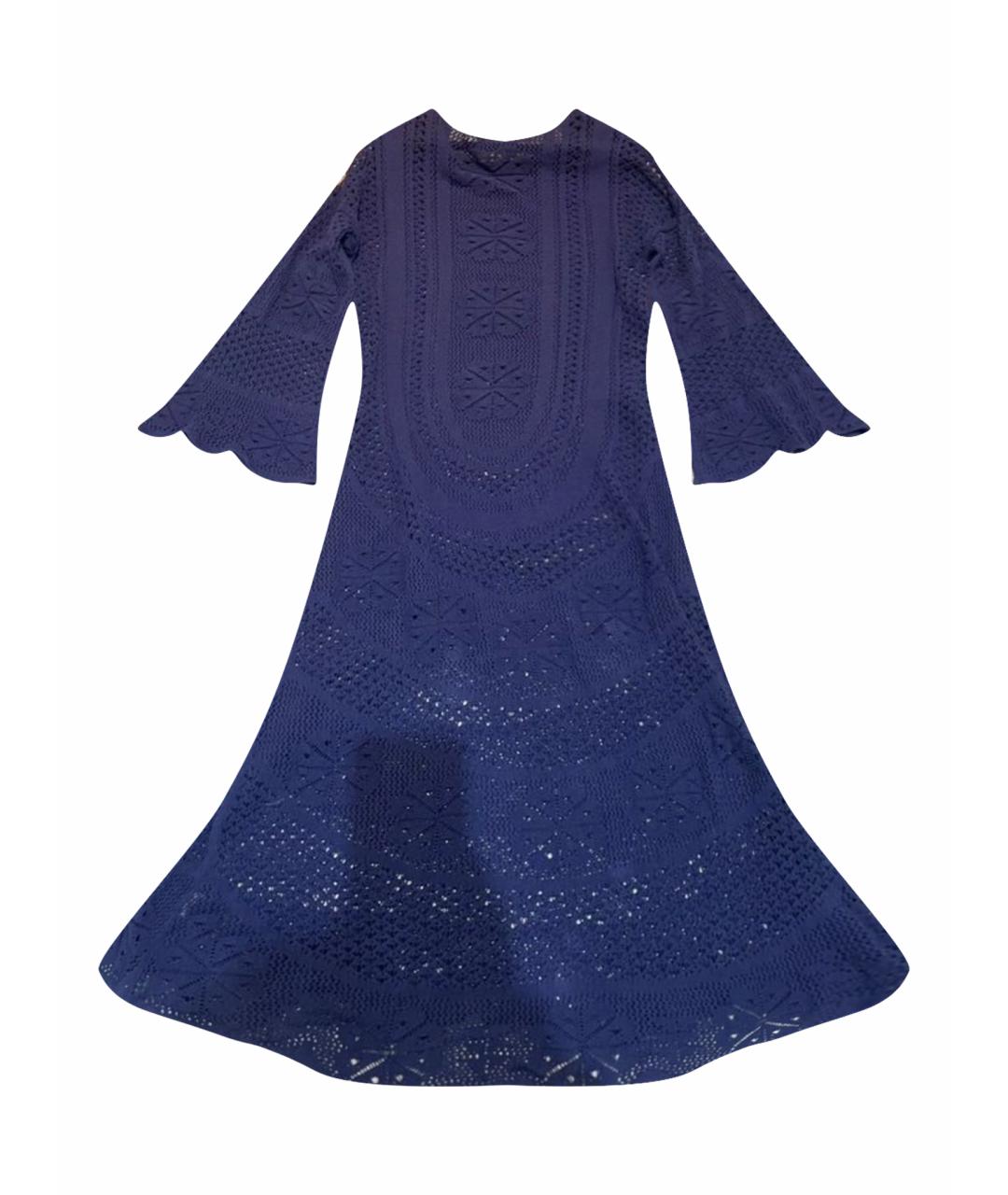 CHLOE Темно-синее хлопковое вечернее платье, фото 1