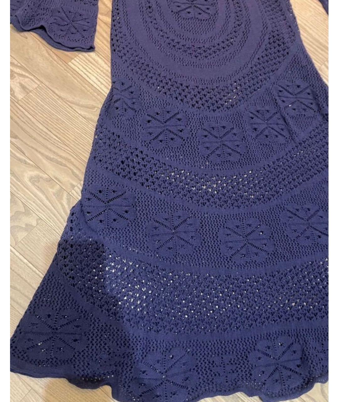 CHLOE Темно-синее хлопковое вечернее платье, фото 6