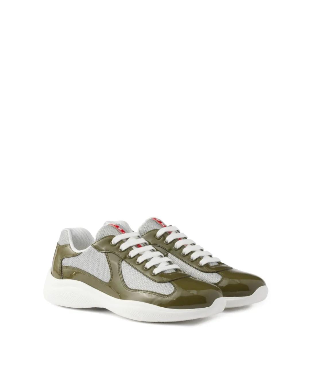 PRADA Кожаные низкие кроссовки / кеды, фото 2