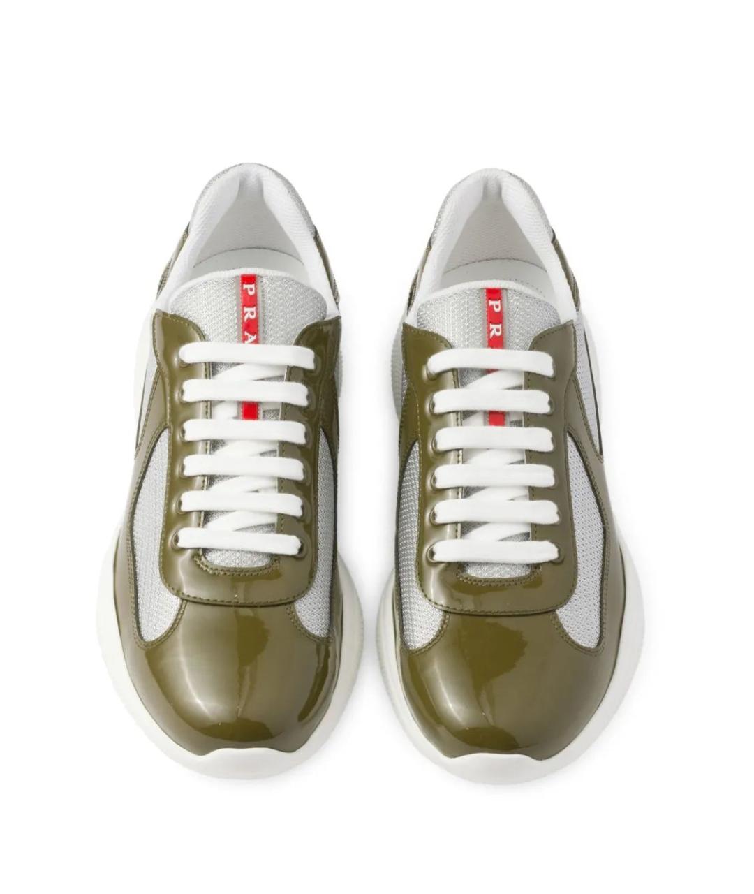 PRADA Кожаные низкие кроссовки / кеды, фото 4