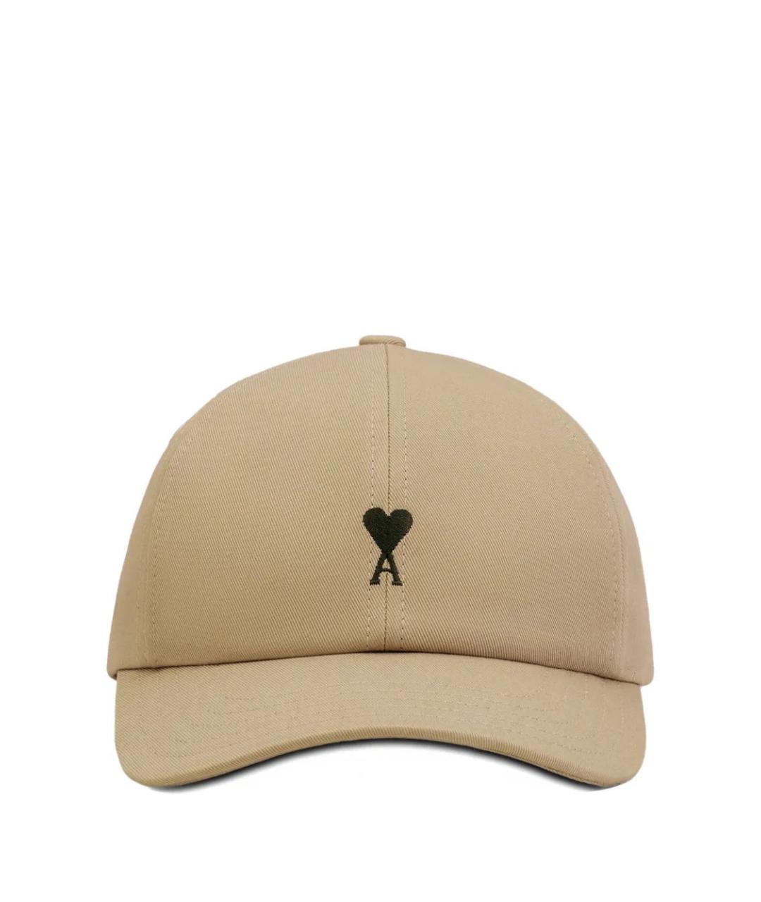 Ami Paris Бежевая хлопковая кепка/бейсболка, фото 1
