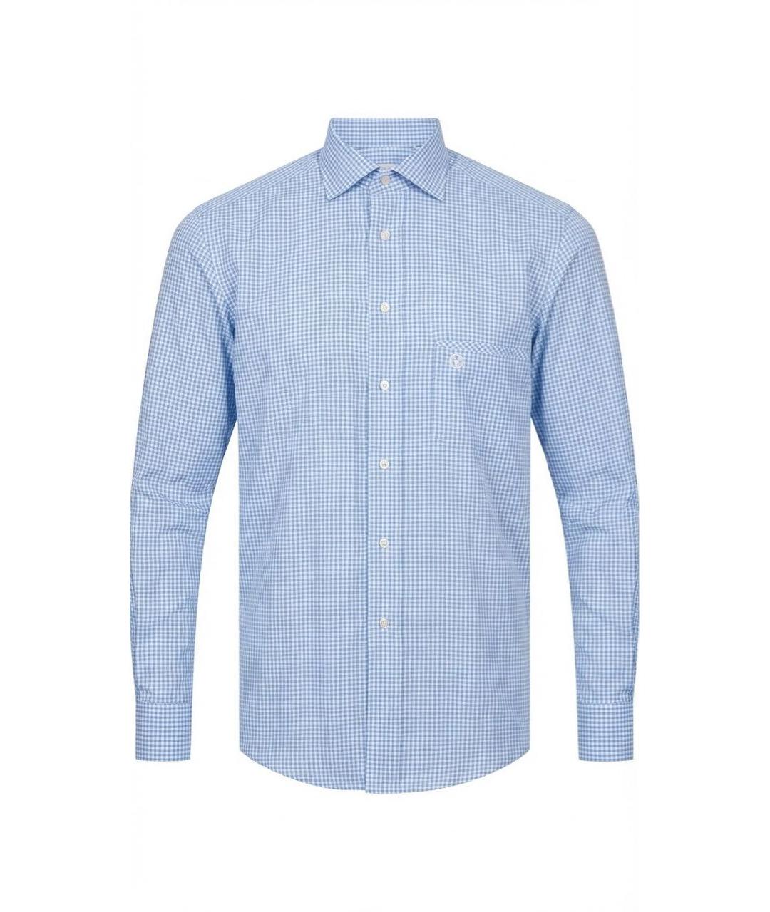 STEFANO RICCI Голубая хлопковая кэжуал рубашка, фото 8