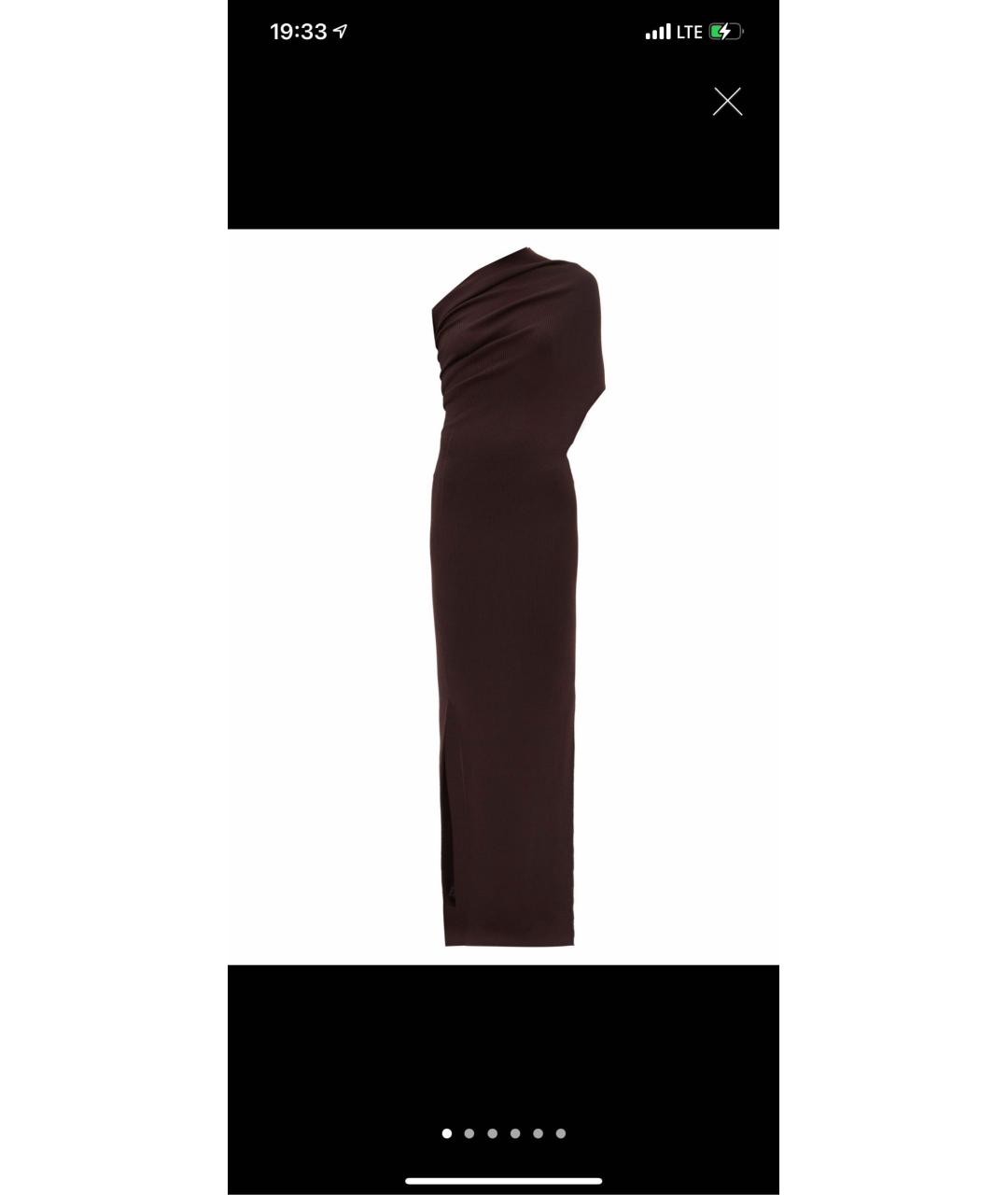 RICK OWENS Коричневое шерстяное коктейльное платье, фото 6