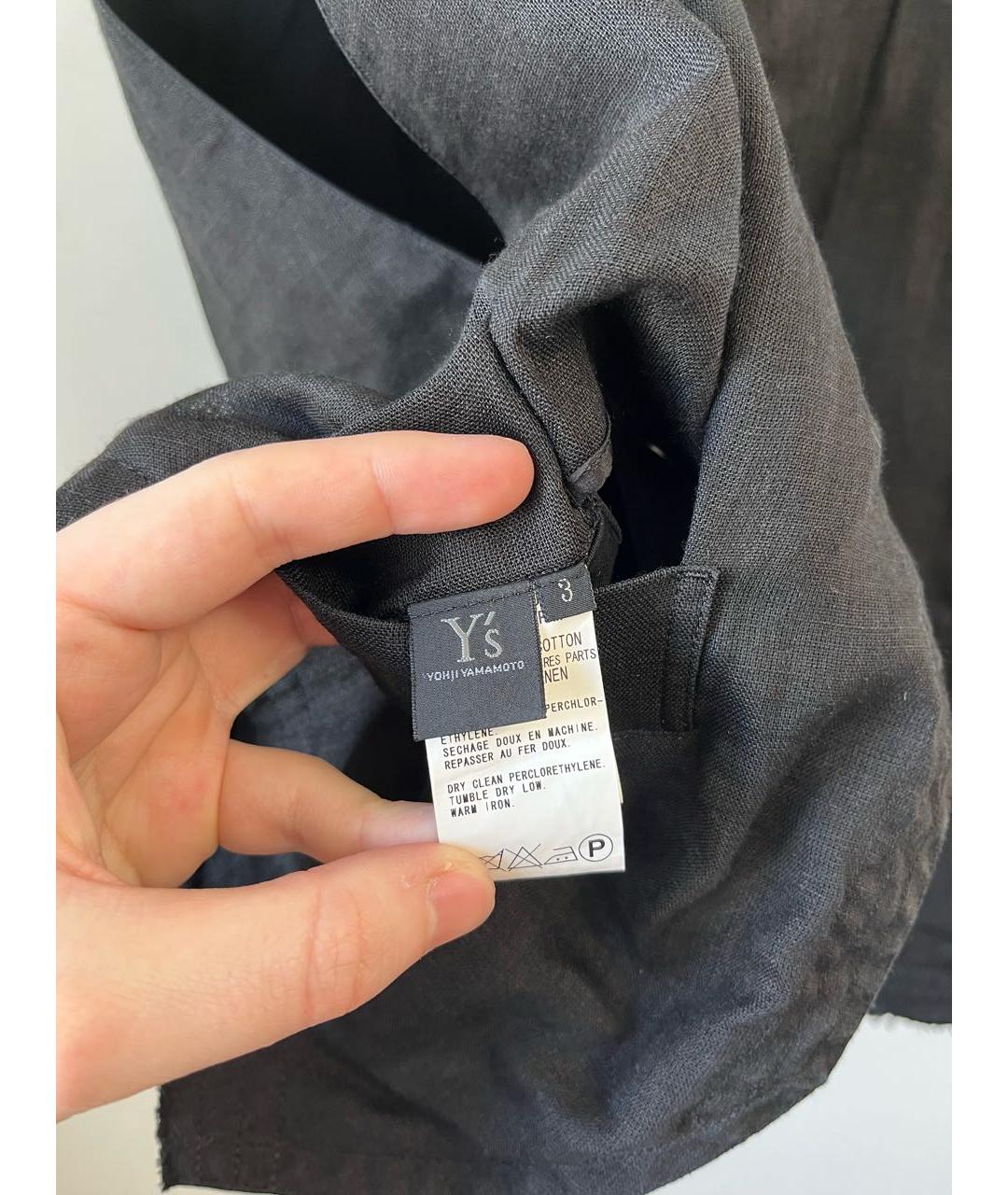 YOHJI YAMAMOTO Черный льняной жилет, фото 8