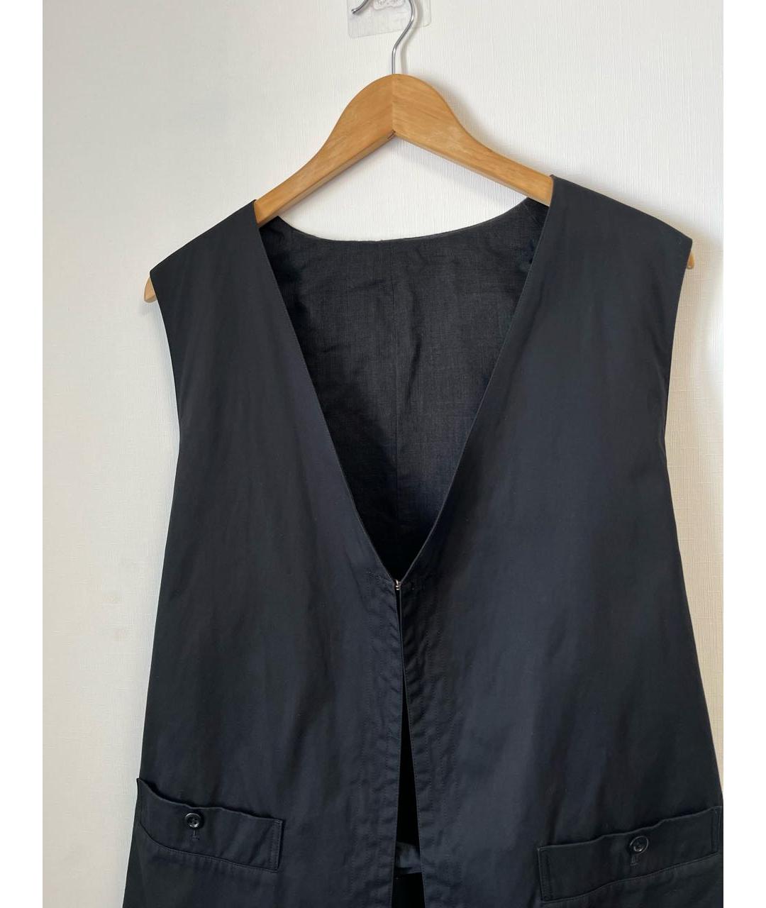 YOHJI YAMAMOTO Черный льняной жилет, фото 6