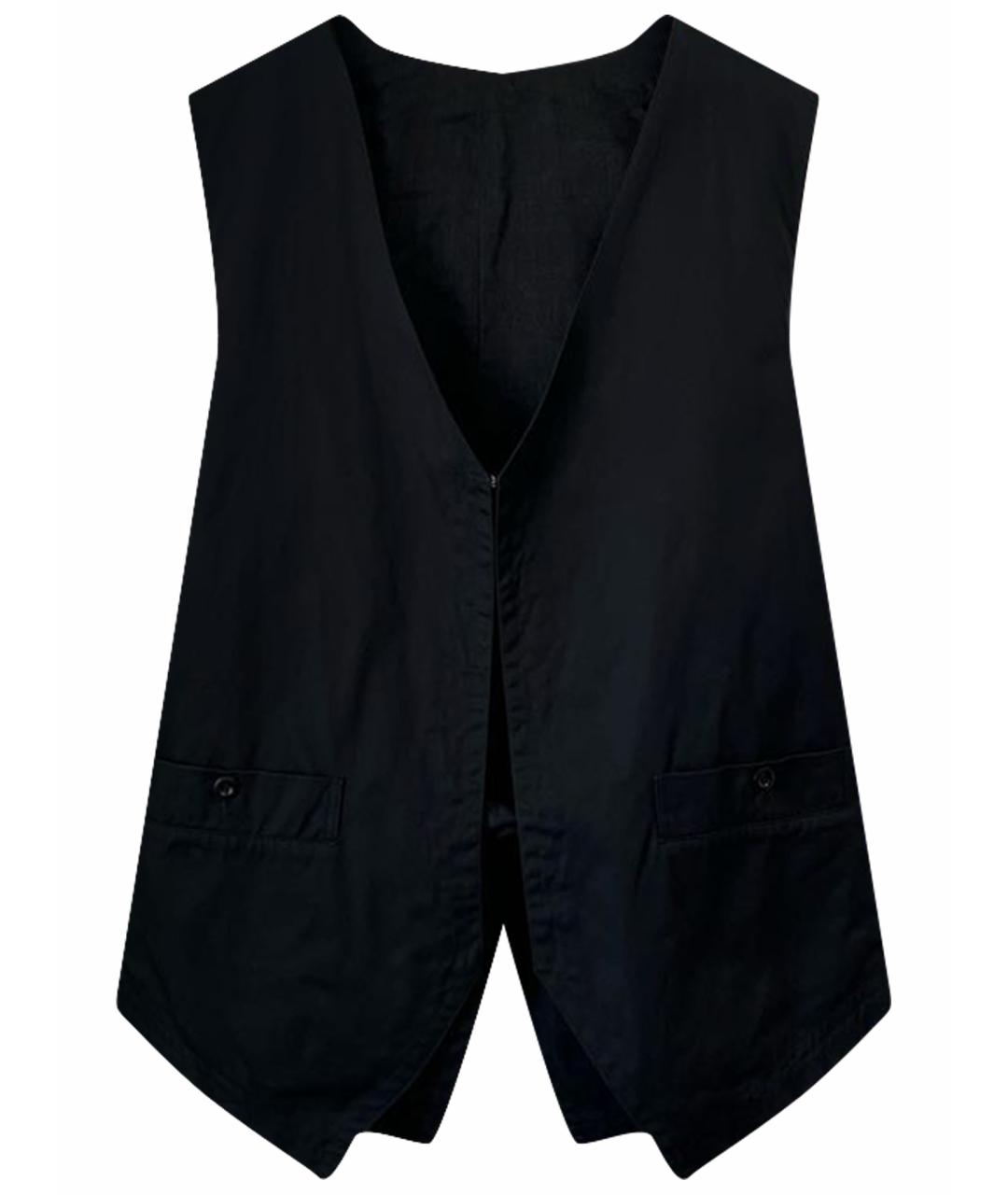 YOHJI YAMAMOTO Черный льняной жилет, фото 1