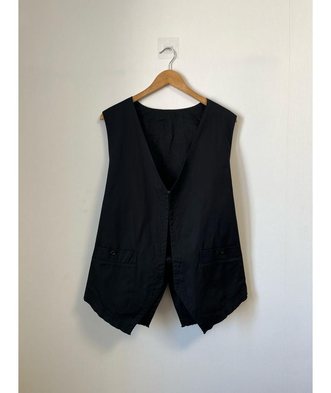 YOHJI YAMAMOTO Черный льняной жилет, фото 9