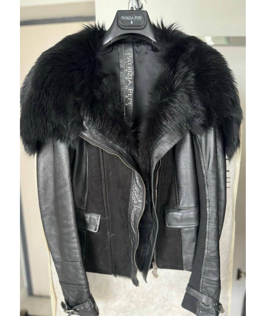 PATRIZIA PEPE Черная кожаная куртка, фото 5
